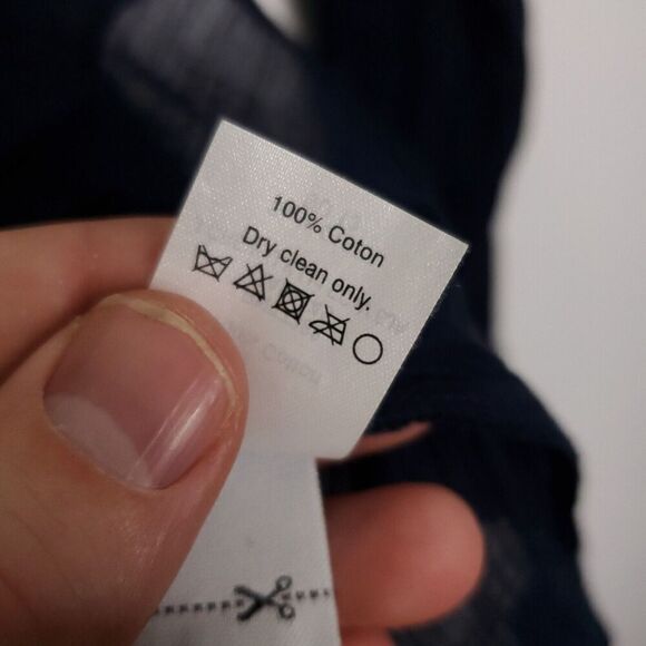 J Crew Top Womens Size 2 Embroidered Gauze Lightweight Navy Crochet Sheer Beachy - Picture 8 of 10